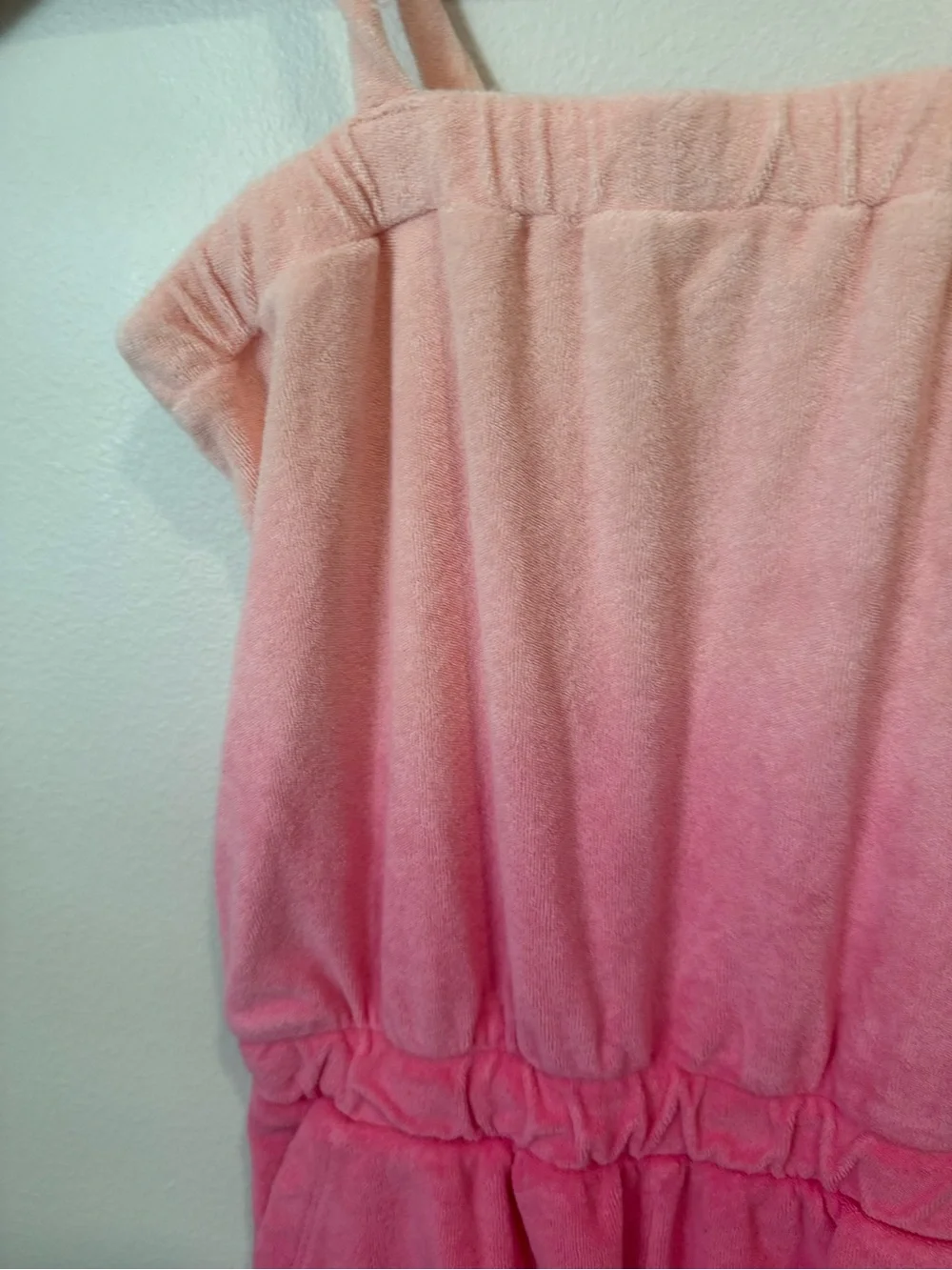 Gap Kids Pink Baby Pink Ombre Terry Cloth Cover Up Romper Pockets Size Medium